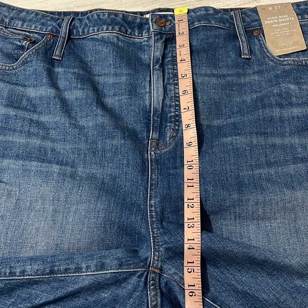 Madewell High- Rise Denim Shorts Mid- Length Size 37 NWT - Picture 9 of 11